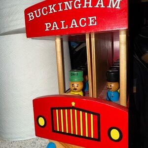 Buckingham Palace Red Wooden Toy Bus